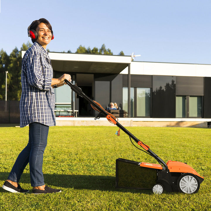 2 in 1 Electric Scarifier and Lawn Aerator with 40L Collection Box-Orange