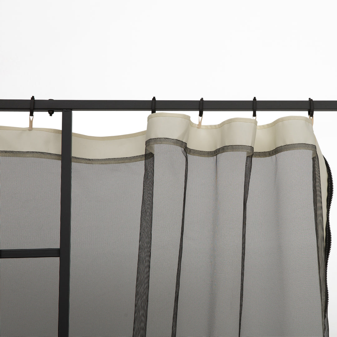 Outsunny Replacement Mesh Mosquito Netting Screen Walls for 10 x 10ft Patio Gazebo, 4-panel Sidewalls with Zippers (Wall Only, Canopy Not Included)