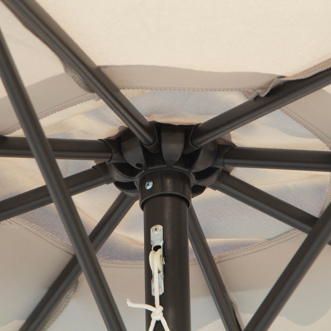 3(m) Tilting Parasol Garden Umbrellas, Outdoor Sun Shade with 8 Ribs, Tilt and Crank Handle for Balcony, Bench, Garden, Light Grey