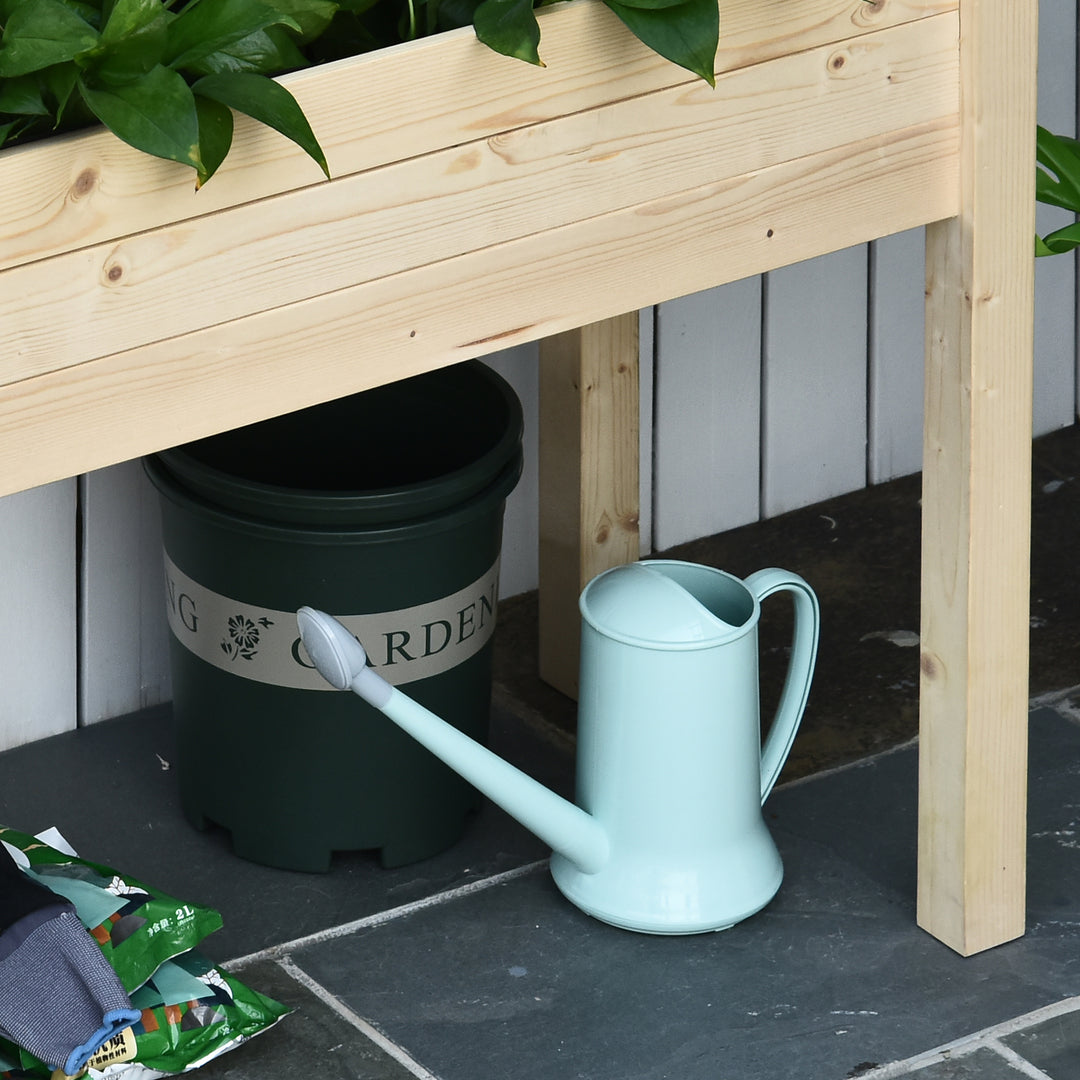 Outsunny Garden Wooden Planters, Rectangular Raised Bed, Fir Wood,Indoor/Outdoor, Planter Vegetable Herb Holder Display, Oak Tone,86L x 46W x 76Hcm