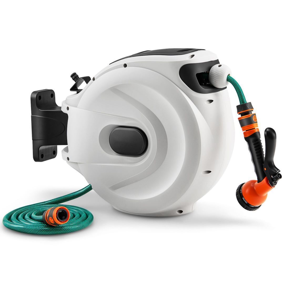 Wall Mounted Hose Reel Retractable Auto Rewind 20m – CURRENTFUL