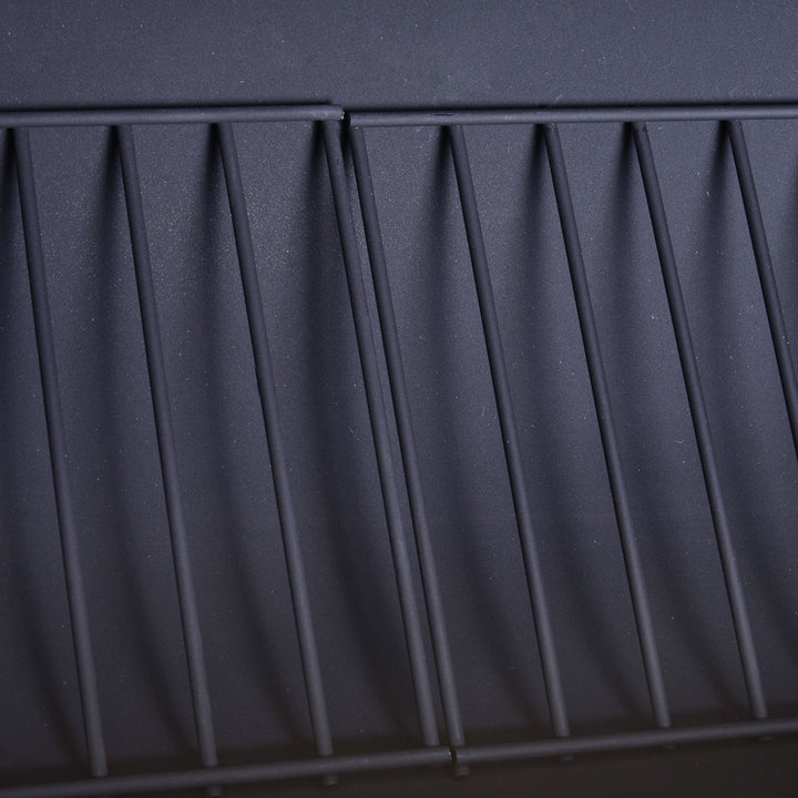 Charcoal Barbecue Grill Garden Portable BBQ  Trolley w/ Offset Smoker Combo, Handy Shelves and On-lid Thermometer