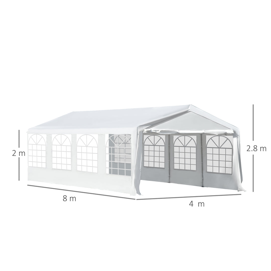 8m x 4m Garden Gazebo Marquee Party Tent Wedding Portable Garage Carport Event Shelter Car Canopy Heavy Duty Steel Frame