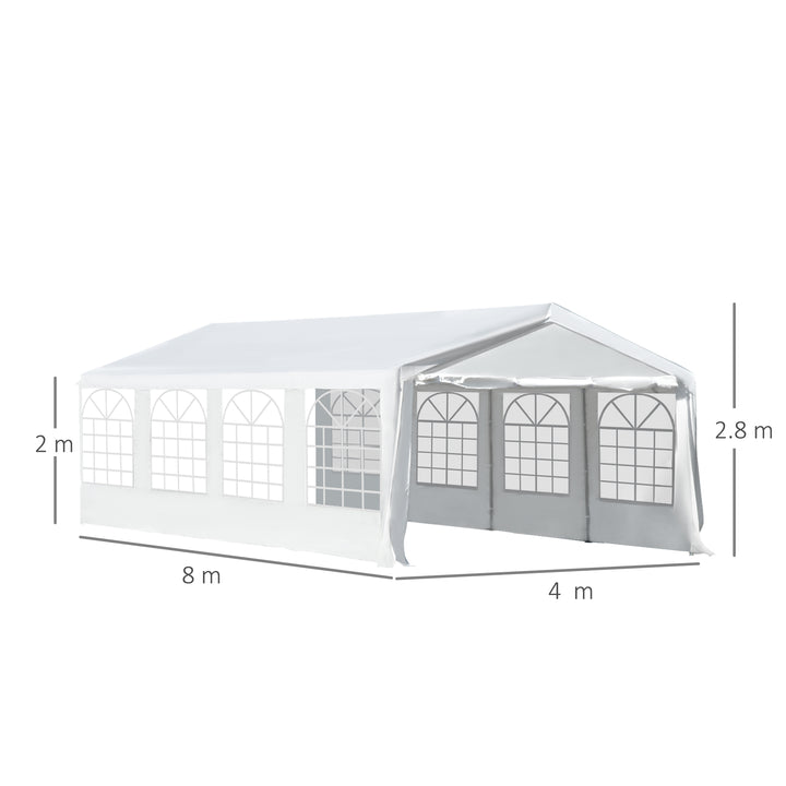 8m x 4m Garden Gazebo Marquee Party Tent Wedding Portable Garage Carport Event Shelter Car Canopy Heavy Duty Steel Frame