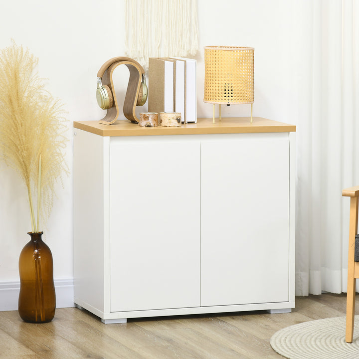 Sideboard Cabinet Cabinet with Double Doors and Adjustable Shelf for Living Room, Entryway, White