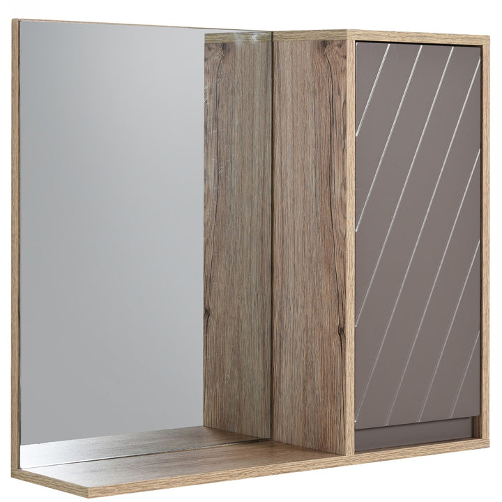 MDF Wall Mounted Bathroom Cabinet w/ Mirror