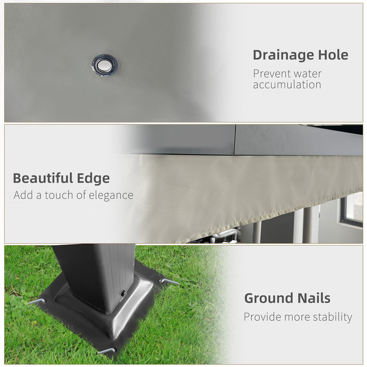 Aluminum Pergola Gazebo Garden Shelter with Retractable Roof Canopy 4x3m - Cream White
