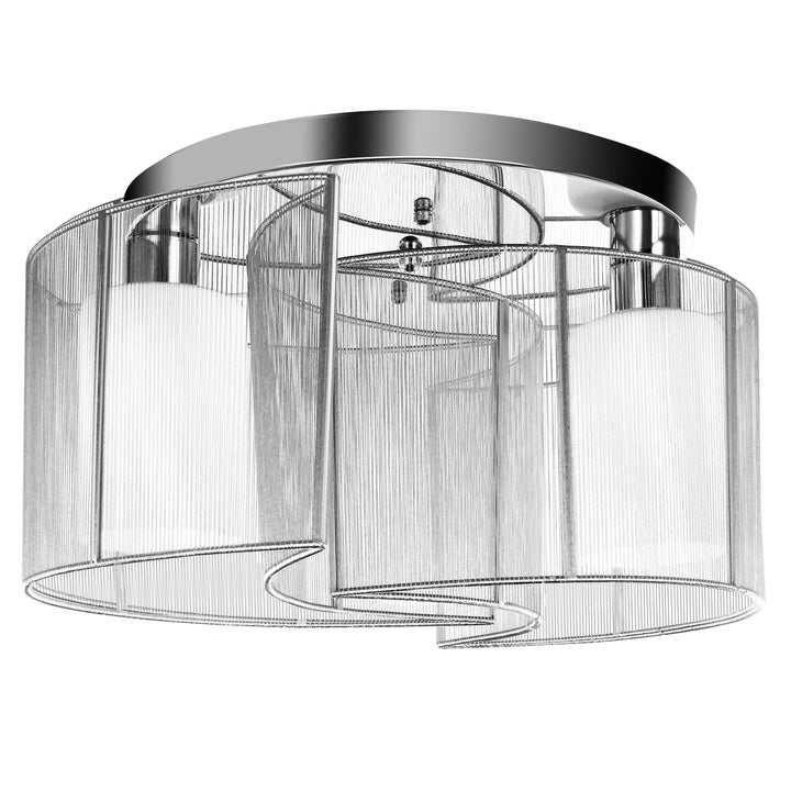 Modern Design Mini Style Flush Mount Ceiling Light with Flush Metal Finish Chandelier for Hallway, Dining Room, Living Room - White