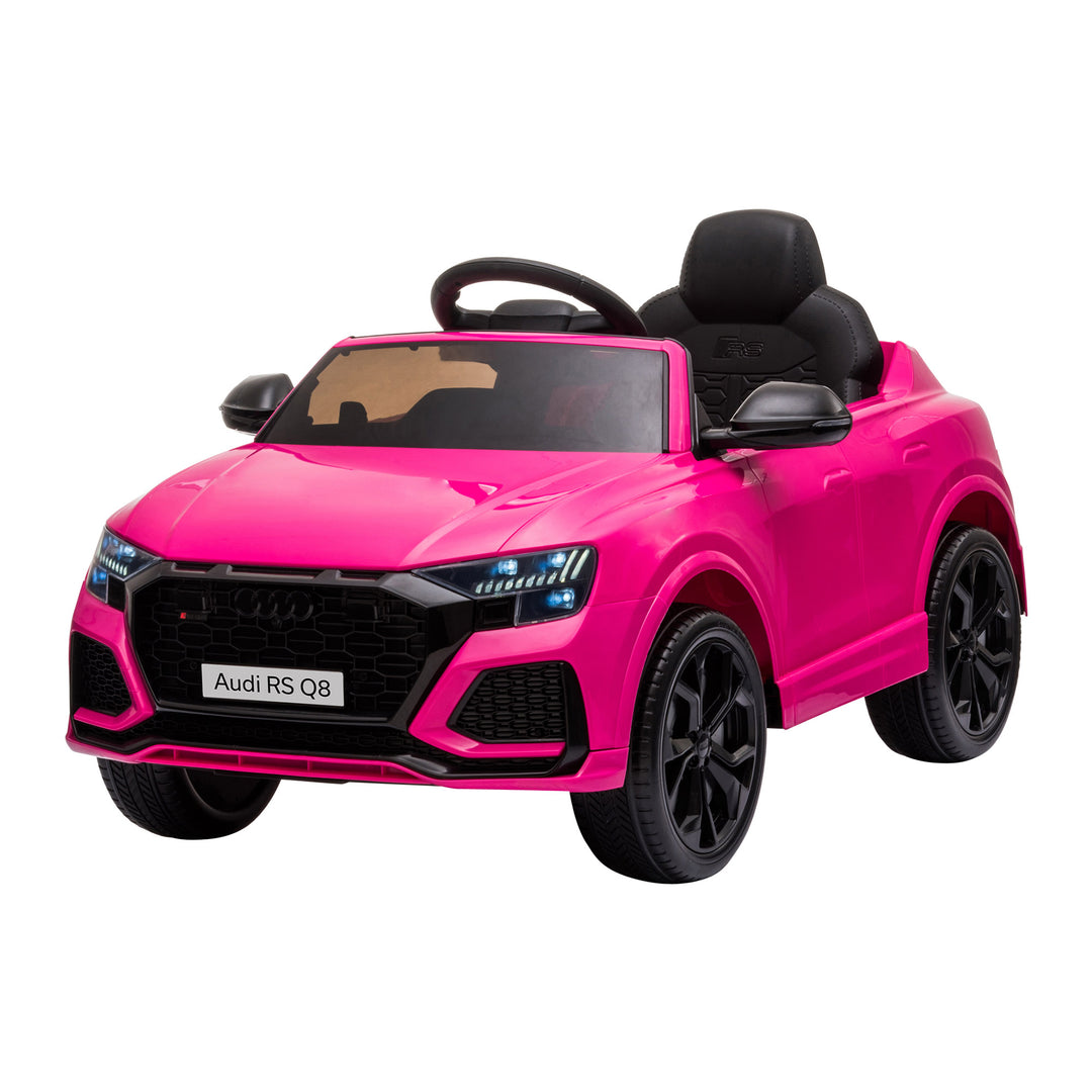 Compatible 6V Battery-powered Kids Electric Ride On Car Audi RS Q8 Toy with Parental Remote Control Music Lights USB MP3 Bluetooth Pink