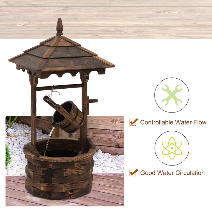 Fir Wood Outdoor Garden DŽcor Wishing Well Waterfall