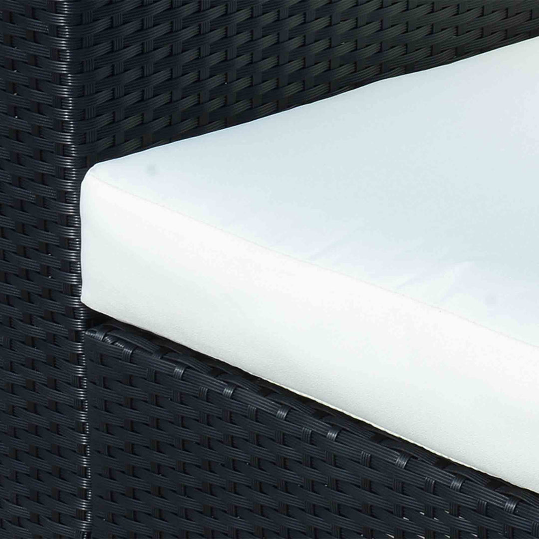 Rattan Garden All-Weather Wicker Single Sofa - Black