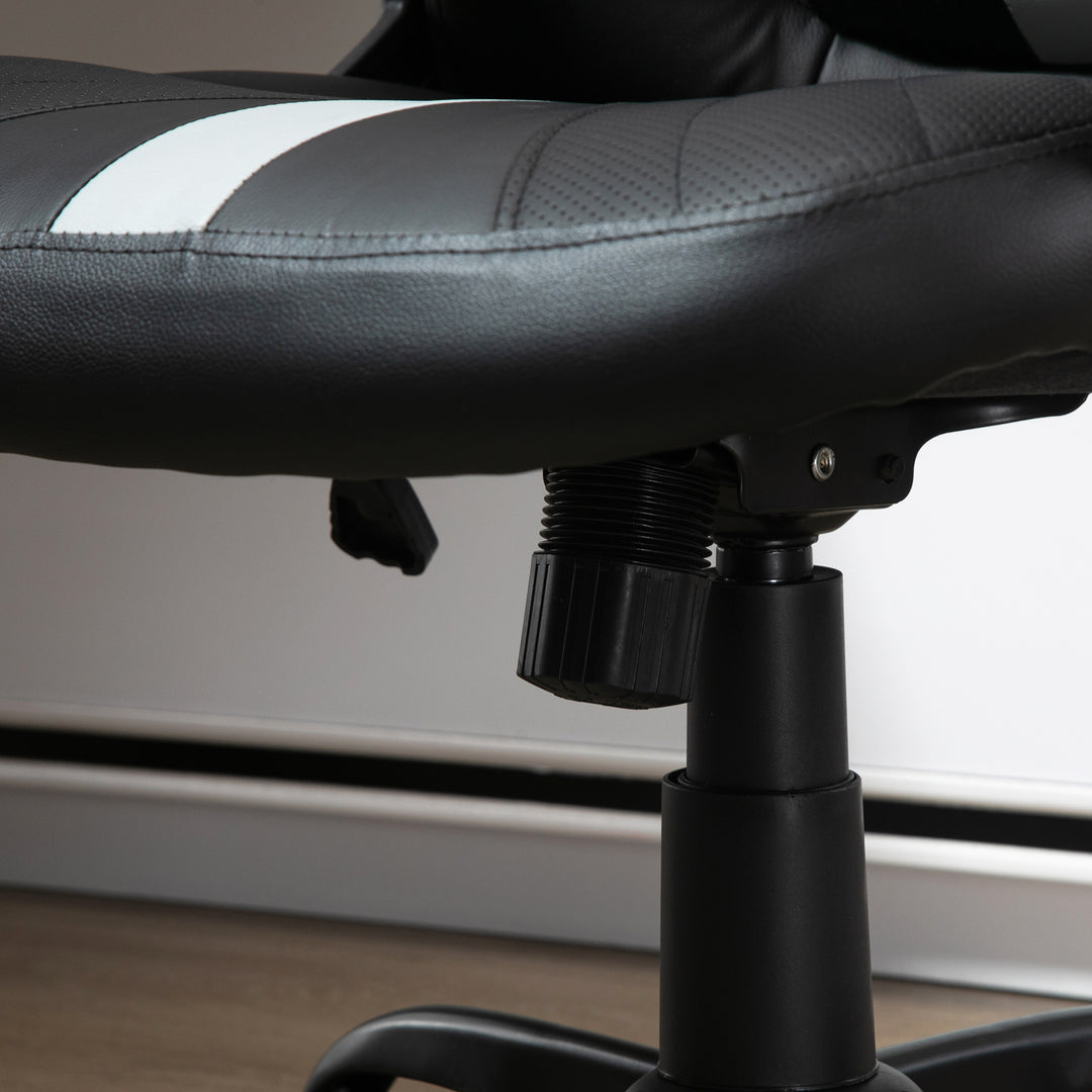 Vinsetto Racing Gaming Chair, Home Office Computer Desk Chair, Faux Leather, Black Grey