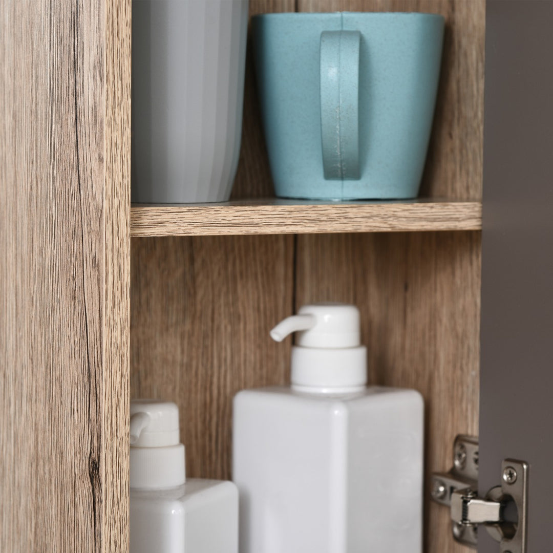 MDF Wall Mounted Bathroom Cabinet w/ Mirror