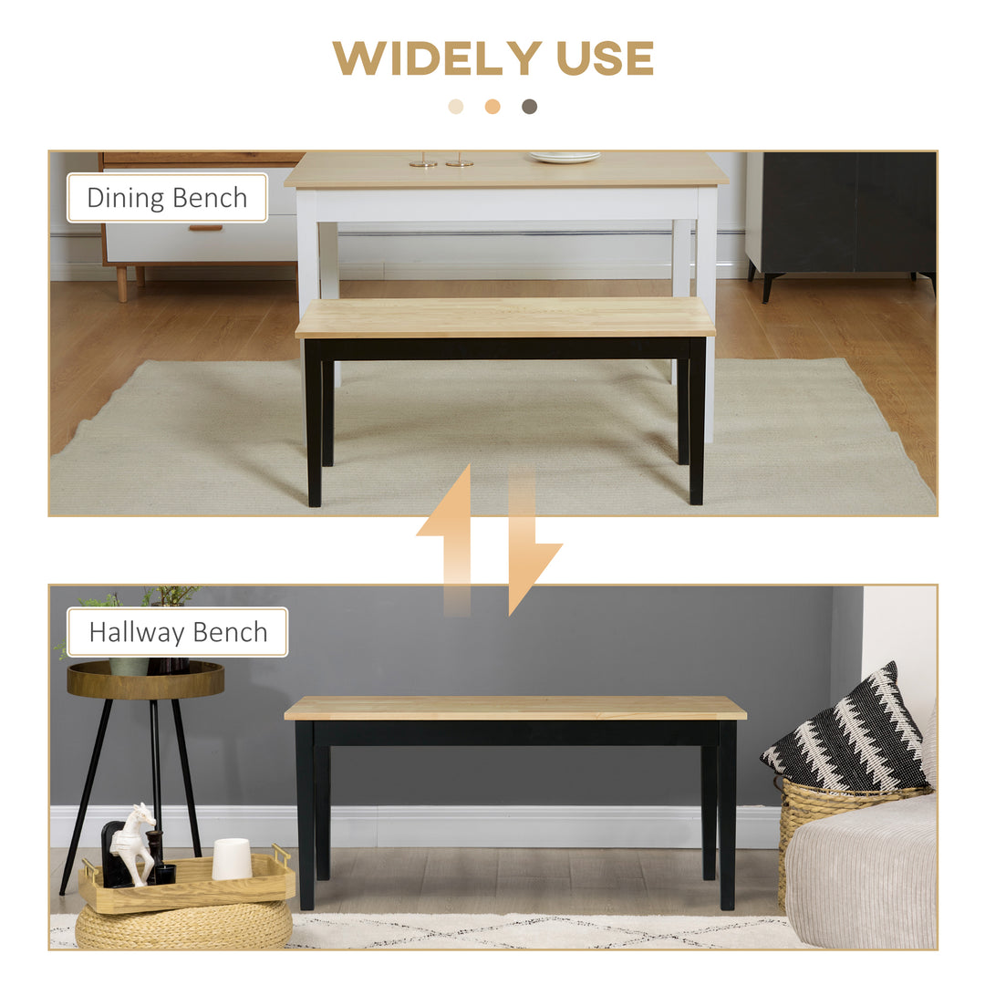 Wood Dining Bench, White Base