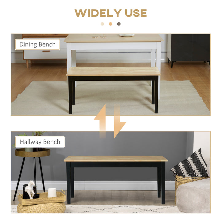 Wood Dining Bench, White Base