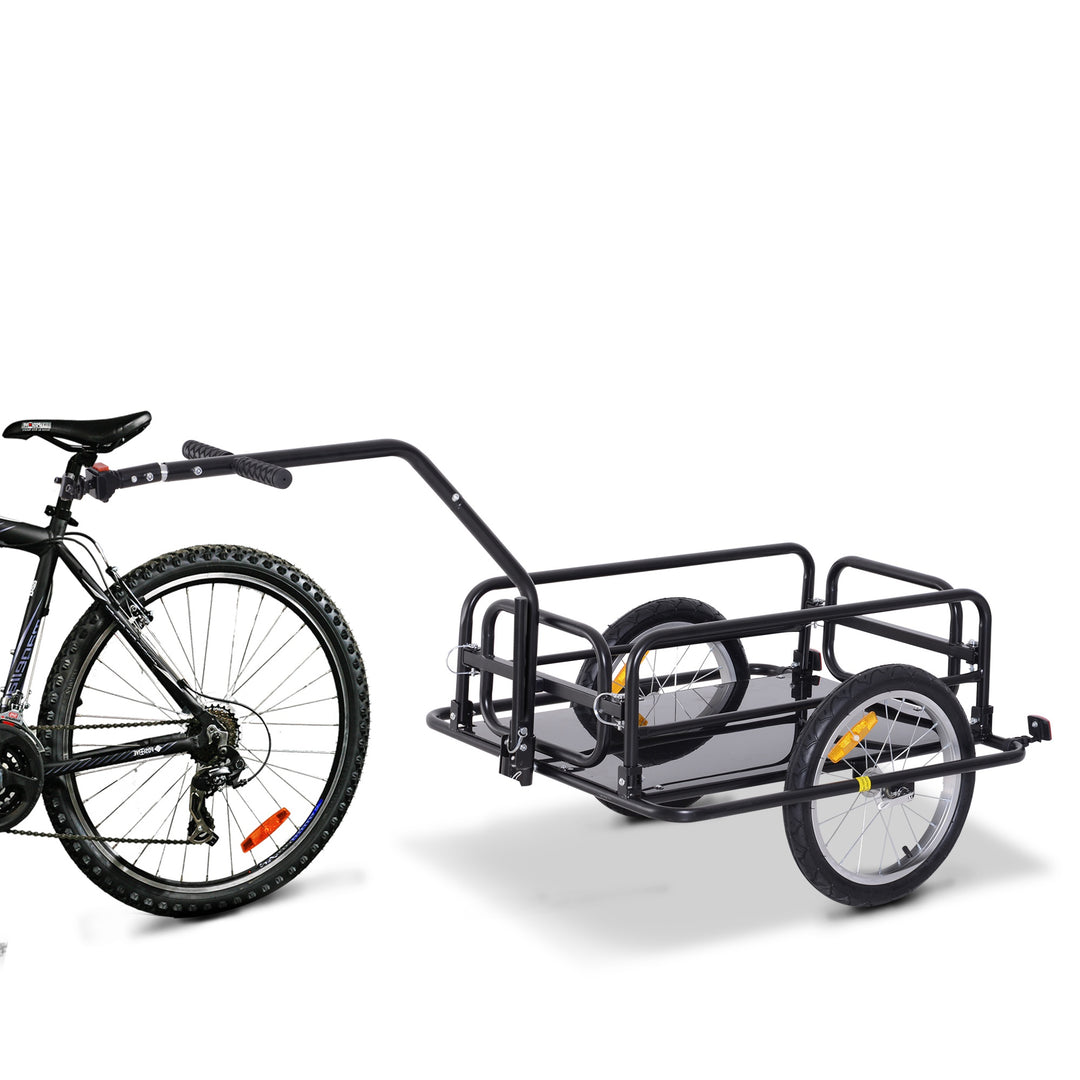 Bike Cargo Trailer Bicycle Storage Carrier Transport Steel Black