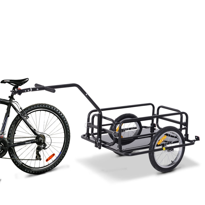 Bike Cargo Trailer Bicycle Storage Carrier Transport Steel Black