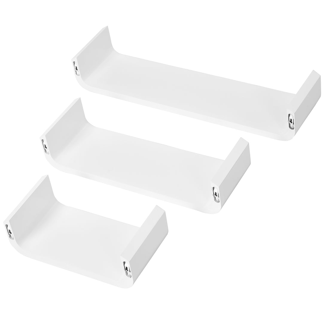 3 pcs U Shaped Floating Wall Shelves Set-White