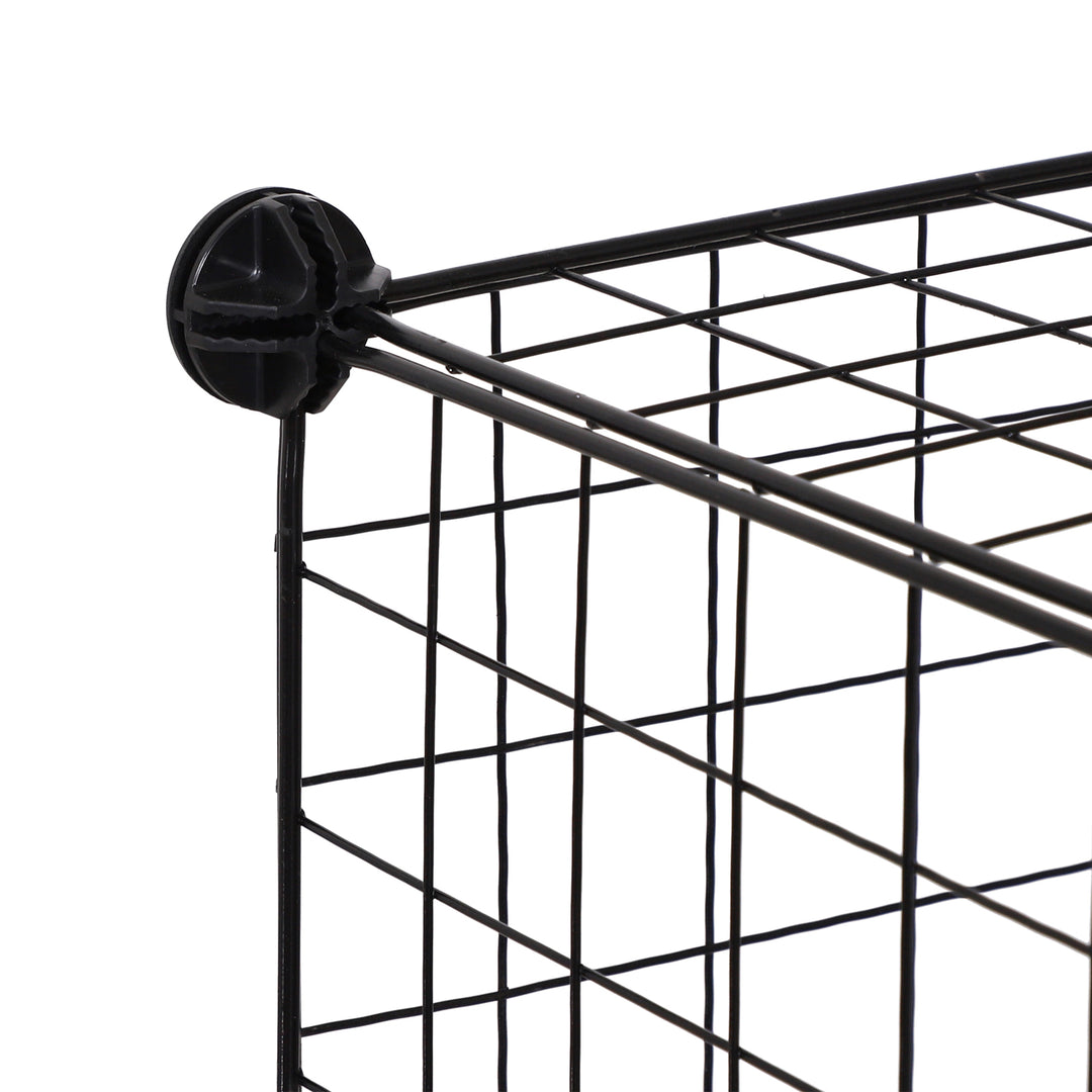 6 Cube Metal Wire Rack Interlocking Storage Cabinet Display Shelves Black