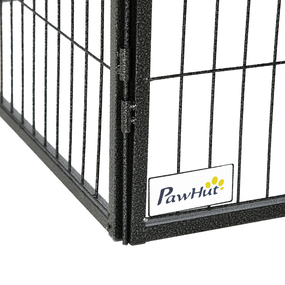 Heavy Duty Pet Playpen, 12 Panels Puppy Foldable Steel Dog Exercise Fence, with 2 Doors Locking Latch, 80 x 60 cm