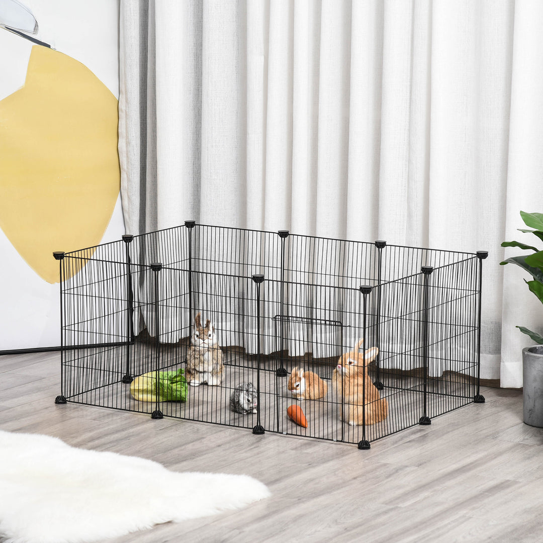 Pet Playpen DIY Small Animal Cage Metal Fence with Door, 22 Pieces, for Bunny Chinchilla Hedgehog Guinea Pig