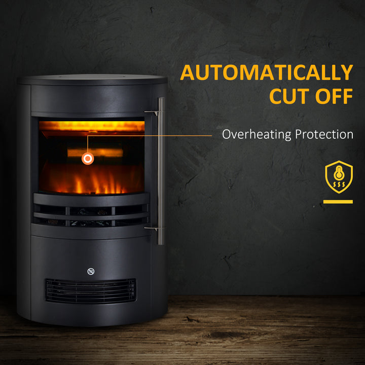Freestanding Electric Fireplace, Thermostat Control
