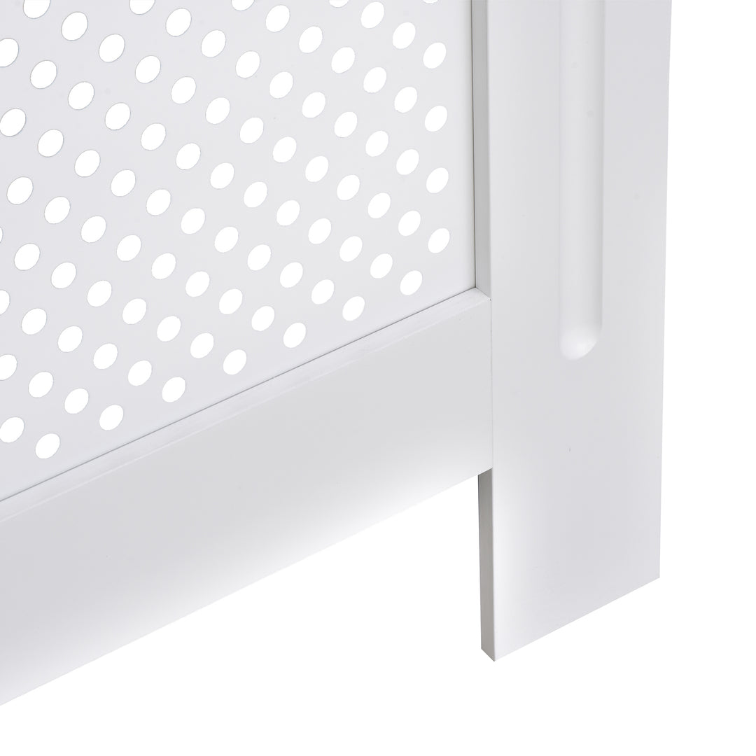 Wooden Radiator Cover Heating Cabinet Modern Home Furniture Grill Style Diamond Design White Painted (Small)