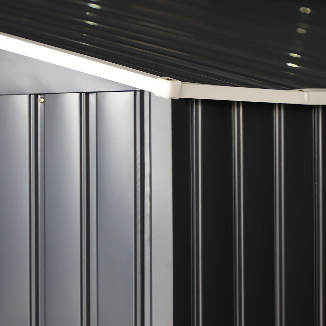 Outsunny 6.5 x 11FT Foundation Ventilation Steel Outdoor Garden Shed Grey