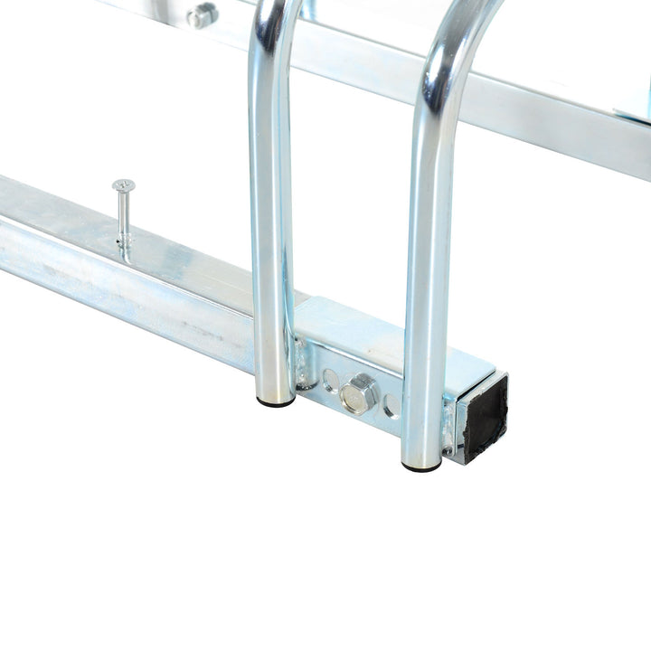 HOMCOM Bike Stand Parking Rack Floor or Wall Mount Bicycle Cycle Storage Locking Stand (4 Racks, Silver)