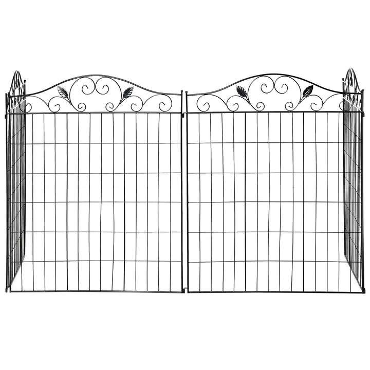 Garden Decorative Fence 4 Panels 44in x 12ft Metal Wire Landscape Border Edging