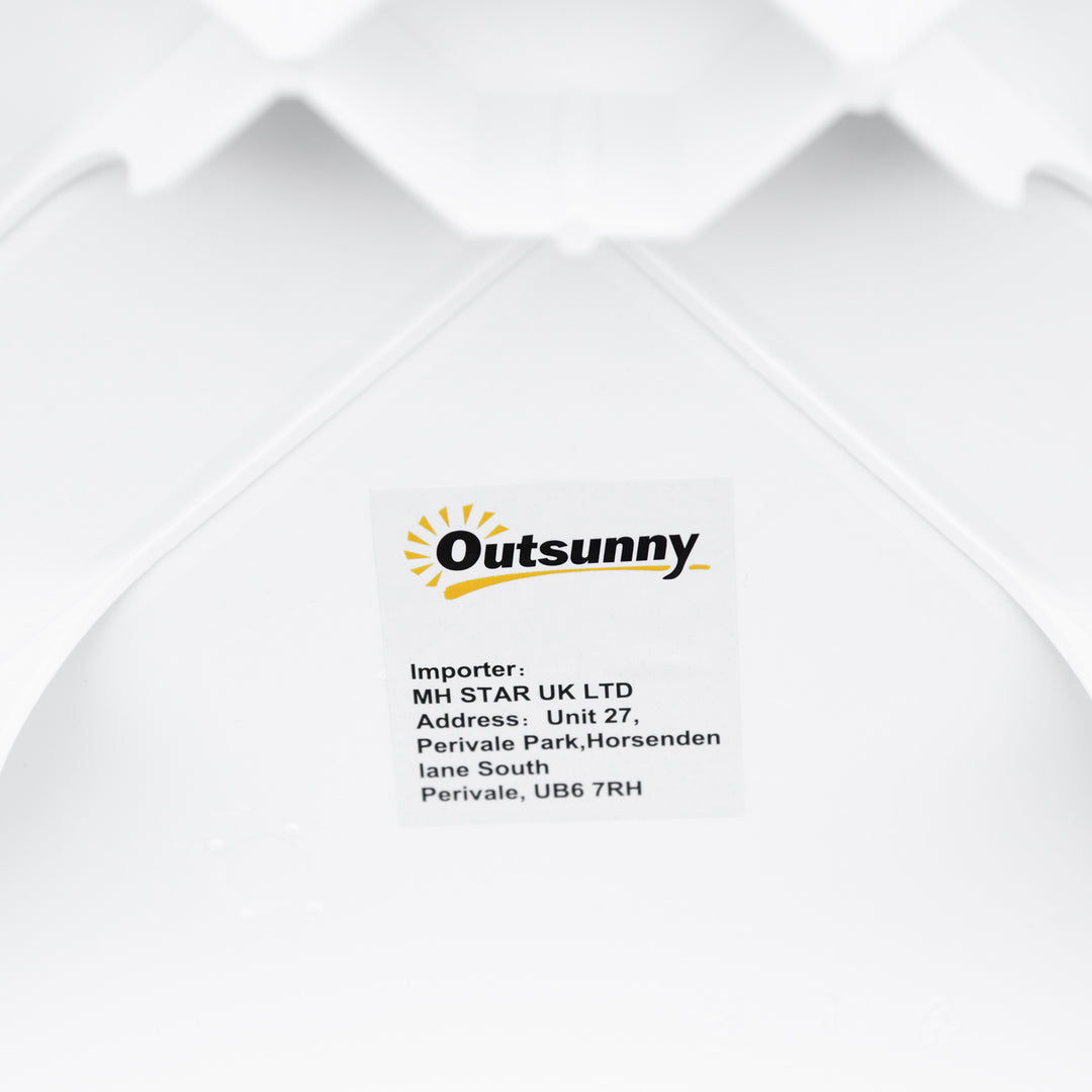 Garden Side Table Outdoor Square Coffee End Table for Drink Snack, White