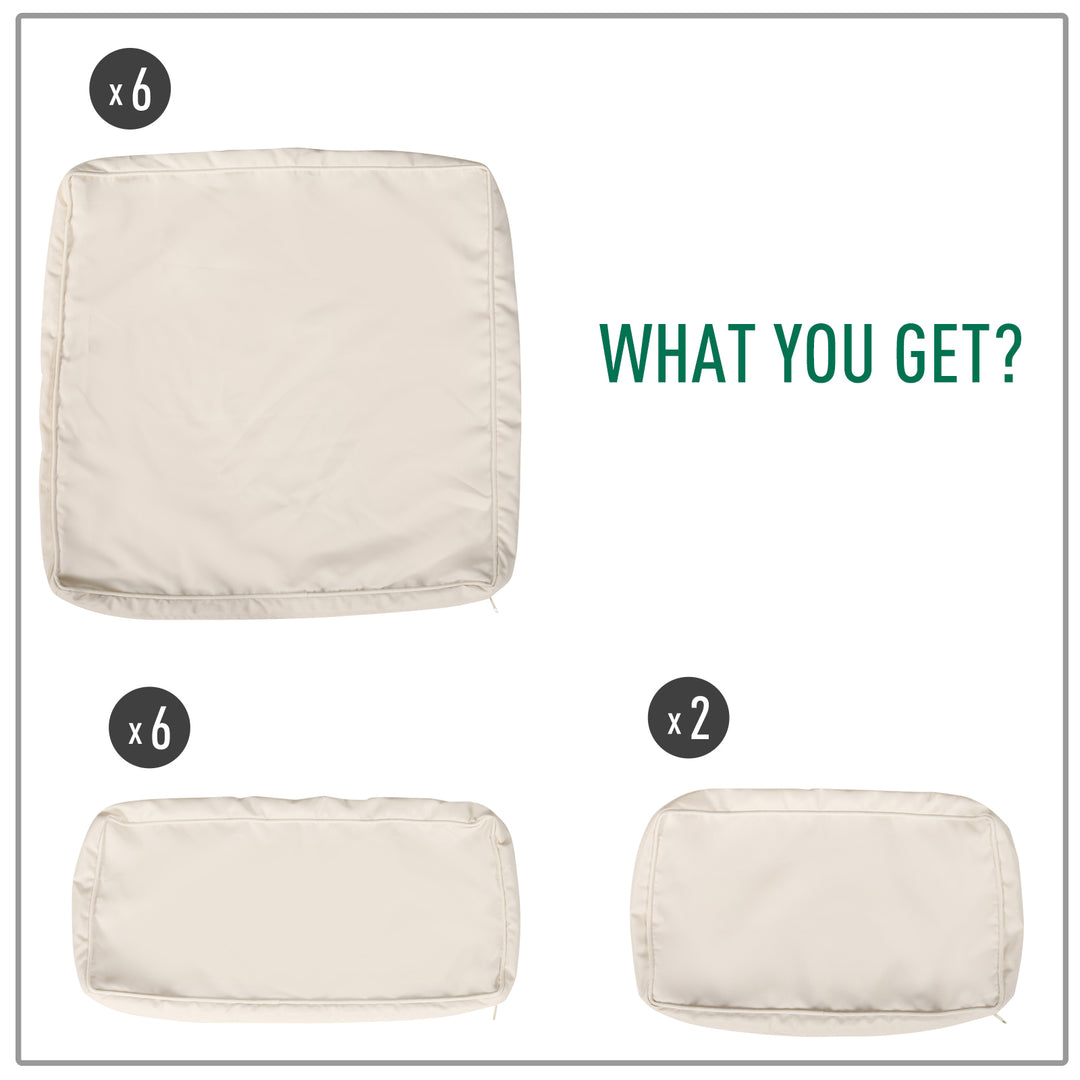 Garden Rattan Sofa Seat Cushion Covers Replacement Outdoor- No Cushion Included Beige