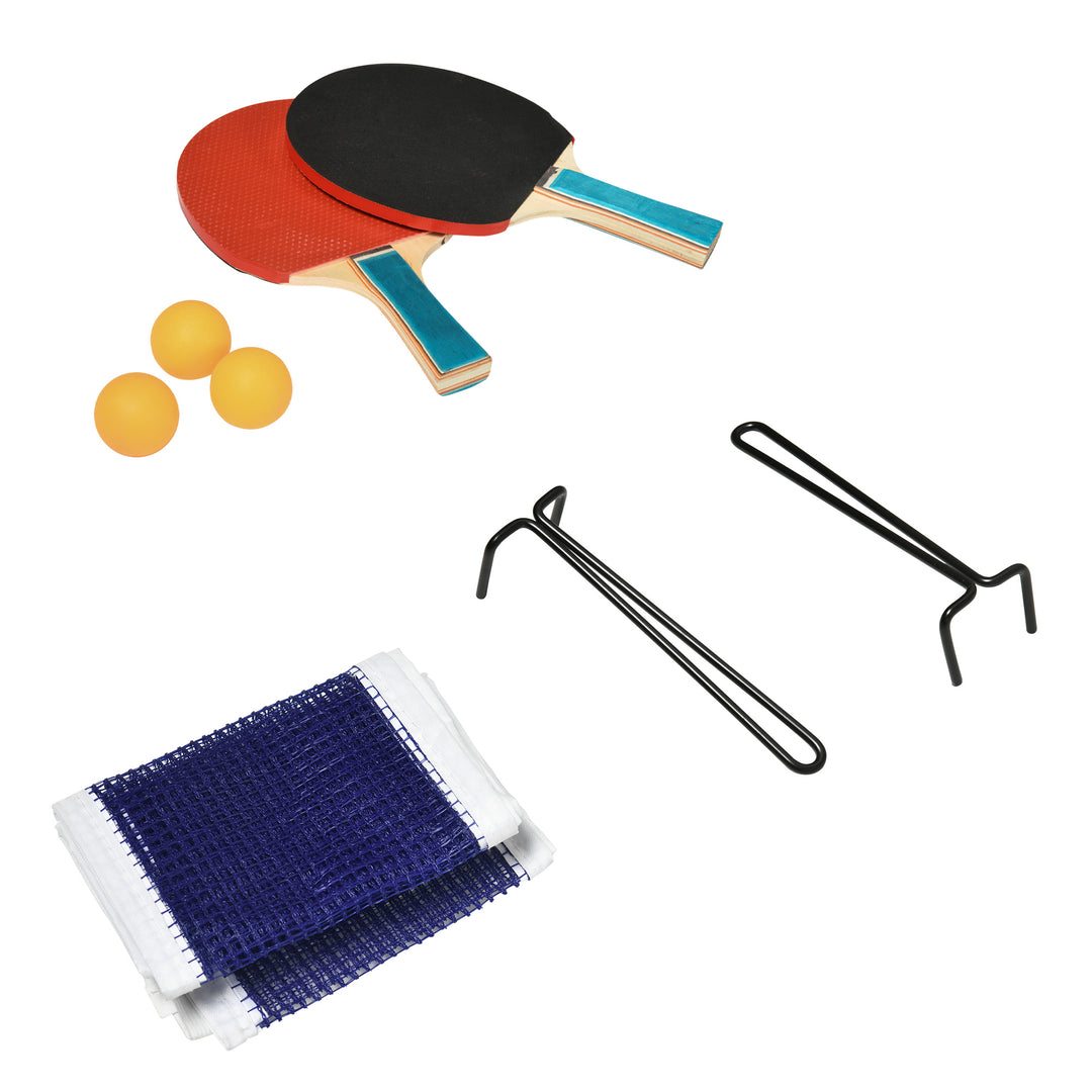 SPORTNOW 9FT Outdoor Folding Table, Tennis Table, with 8 Wheels, for Indoor and Outdoor Use - Green