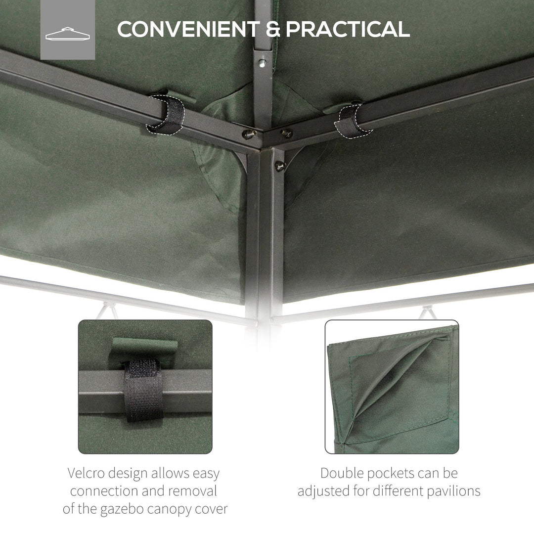 3x4m Gazebo Replacement Roof Canopy 2 Tier Top UV Cover Garden Patio Outdoor Sun Awning Shelters Deep Grey (TOP ONLY)
