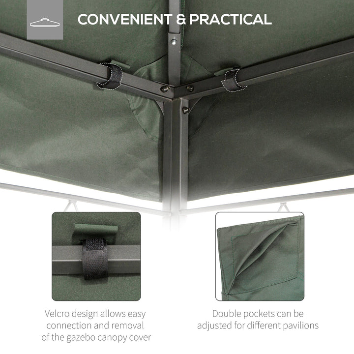 3x4m Gazebo Replacement Roof Canopy 2 Tier Top UV Cover Garden Patio Outdoor Sun Awning Shelters Deep Grey (TOP ONLY)