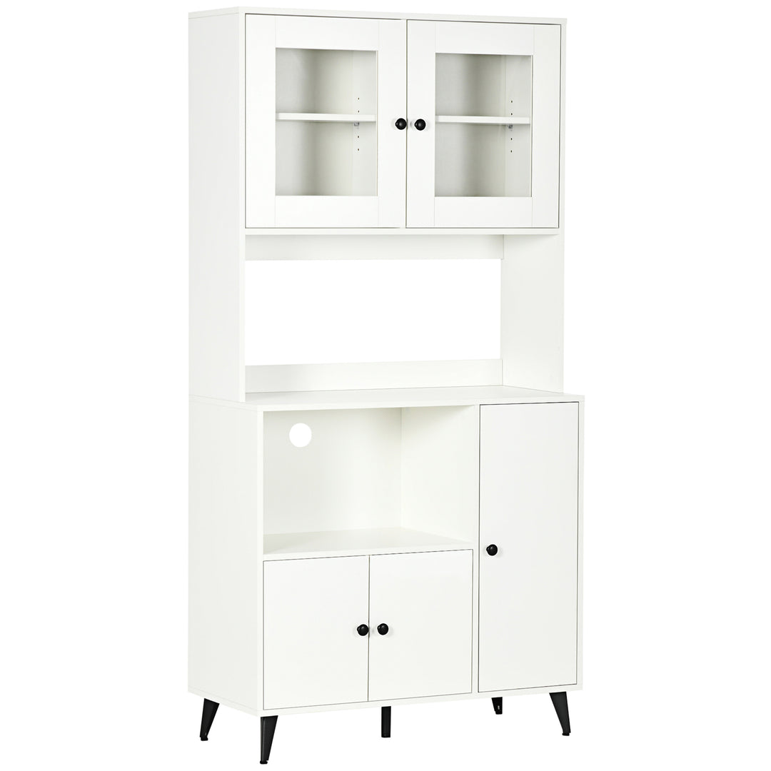 Freestanding Kitchen Cupboard, Modern Kitchen Storage Cabinet - White