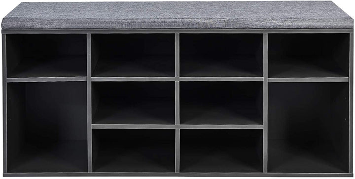 Large Shoe bench / Open Storage Bench-Grey