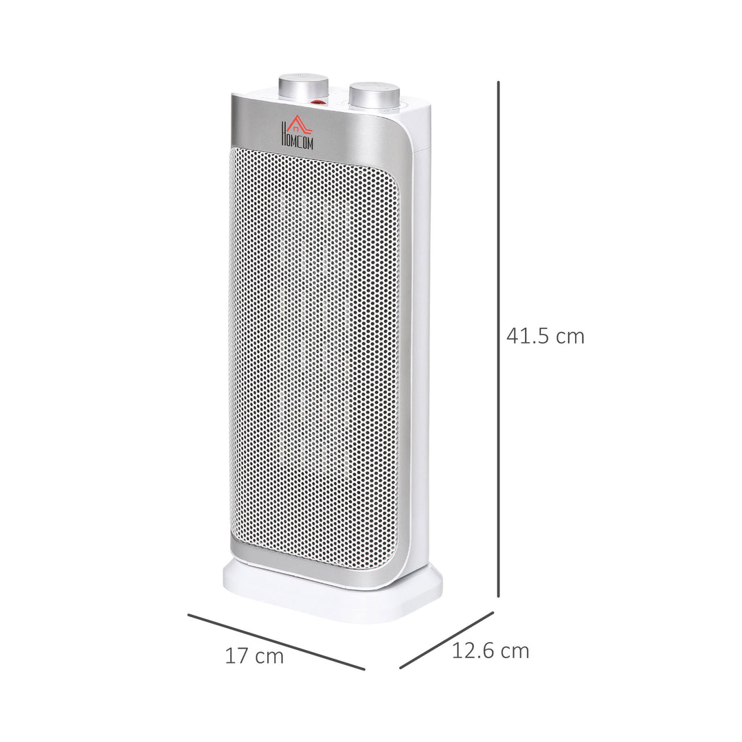 Electric Space Heater Freestanding Oscillating Ceramic Heater with 3 Adjustable Modes, Tip-Over and Overheat Protection, 1000W/2000W, White