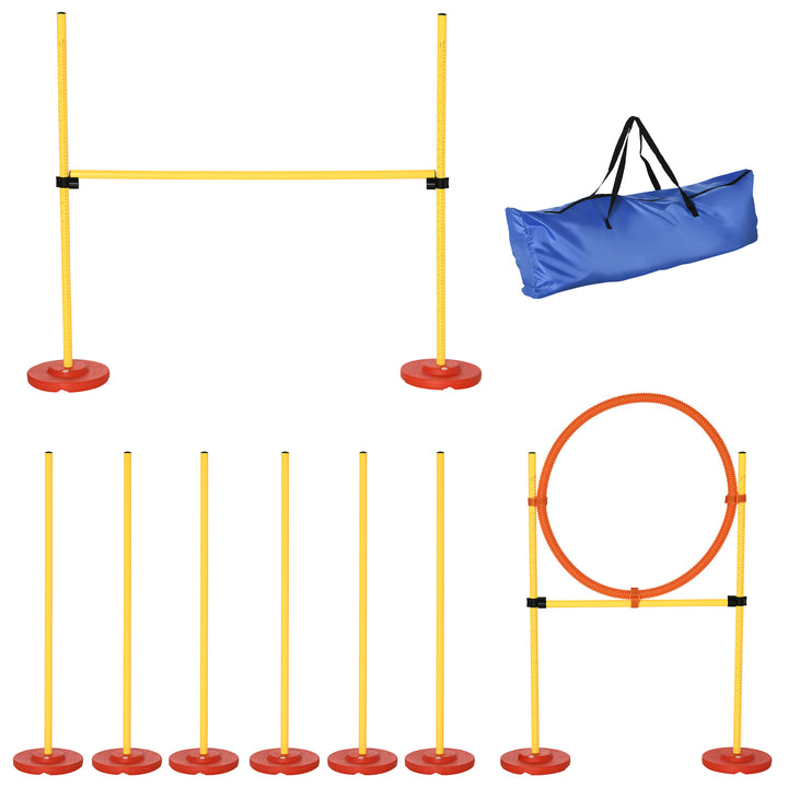 PawHut Dogs Plastic 3-Course Agility Set Yellow