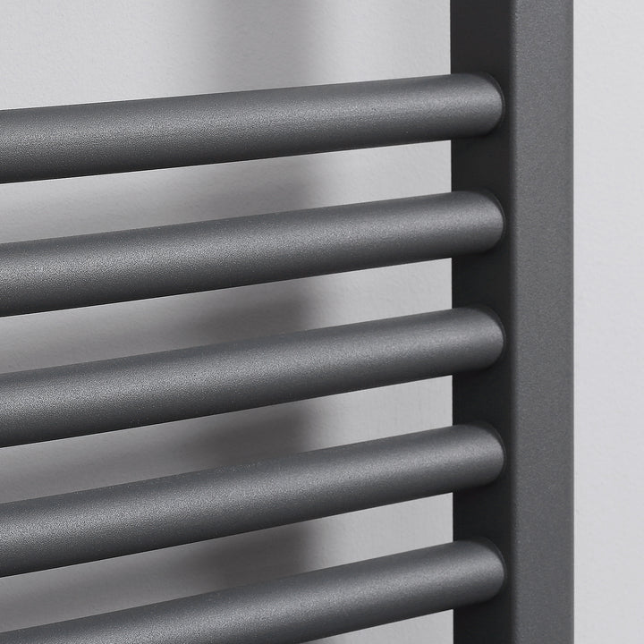 Straight Heated Towel Rail, Hydronic Bathroom Ladder Radiator Towel Warmer For Central Heating 600mm x 1200mm, Grey