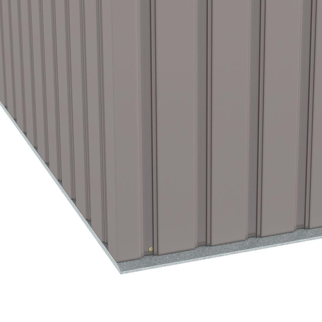 Corrugated Garden Metal Storage Shed Outdoor Equipment Tool Box with Kit Ventilation Doors 9x 4FT Light Grey