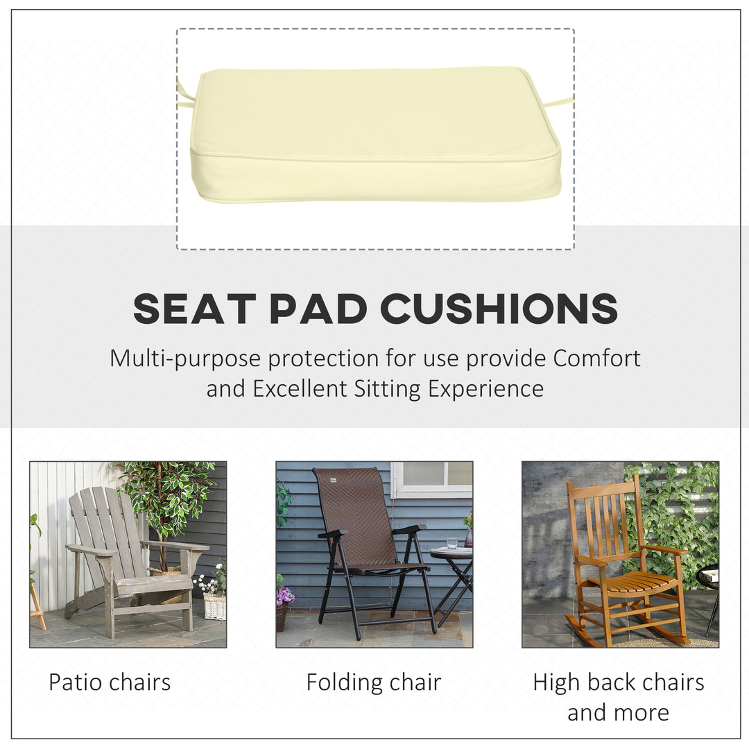 Set of 6 Pcs Chair Cushion, 42Lx42Wx5T cm-Cream White