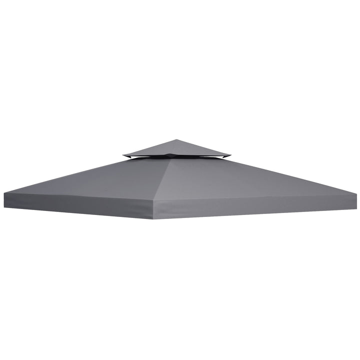 Outsunny 3 x 3(m) Gazebo Canopy Roof Top Replacement Cover Spare Part Deep Grey (TOP ONLY)