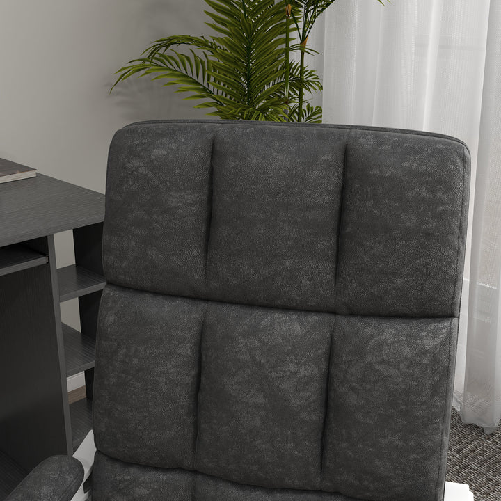 Vinsetto Executive Vibration Massage Office Chair, Microfibre Computer Chair with Armrest, 135° Reclining Back, Charcoal Grey
