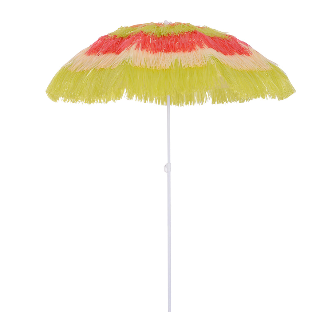 Outsunny Hawaii Beach Umbrella Foldable Parasol-Rainbow