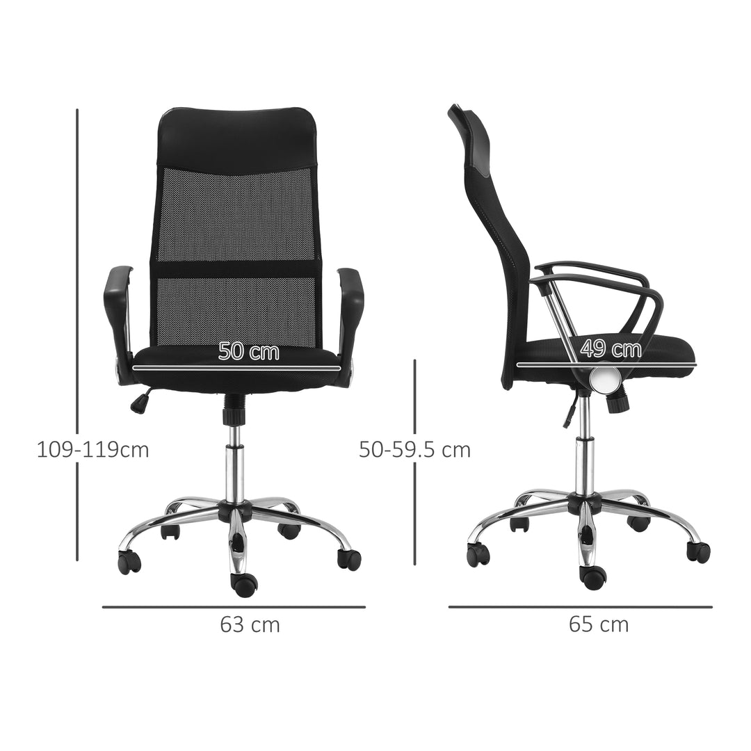 Ergonomic Office Chair Mesh Chair with Adjustable Height Tilt Function Black