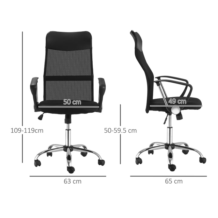 Ergonomic Office Chair Mesh Chair with Adjustable Height Tilt Function Black