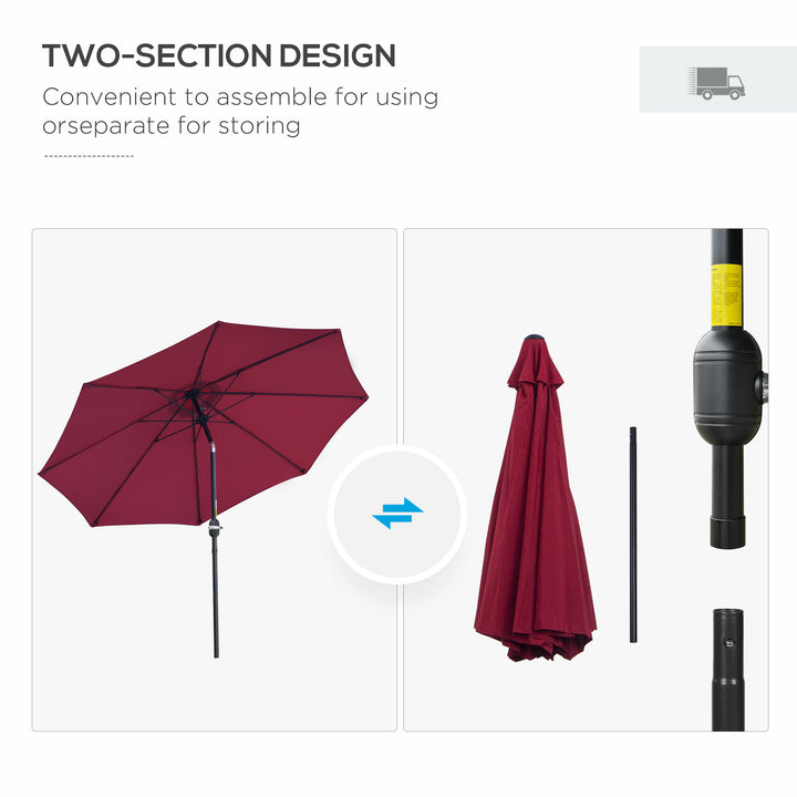 Umbrella Parasol 2.6m -Red