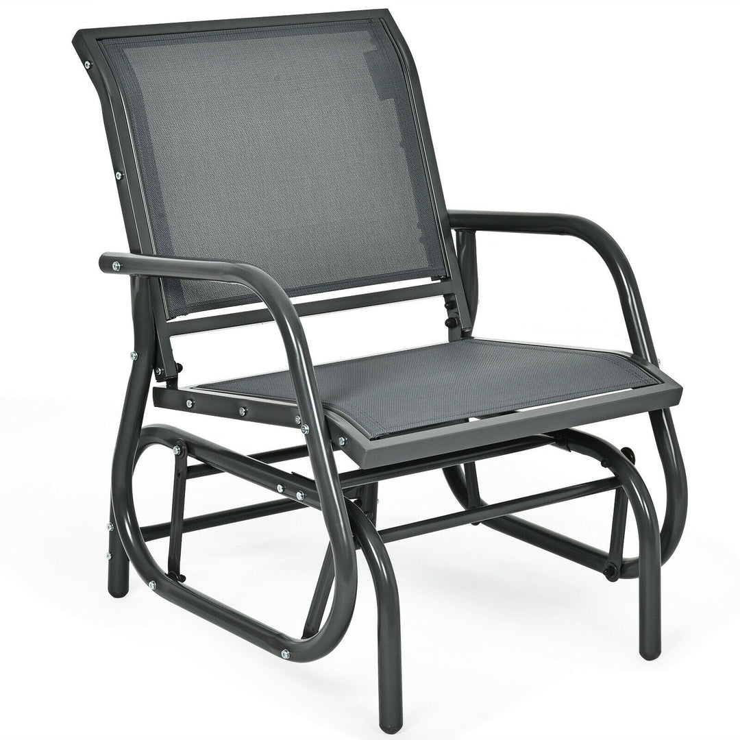 Outdoor Single Swing Glider Rocking Chair for Backyard