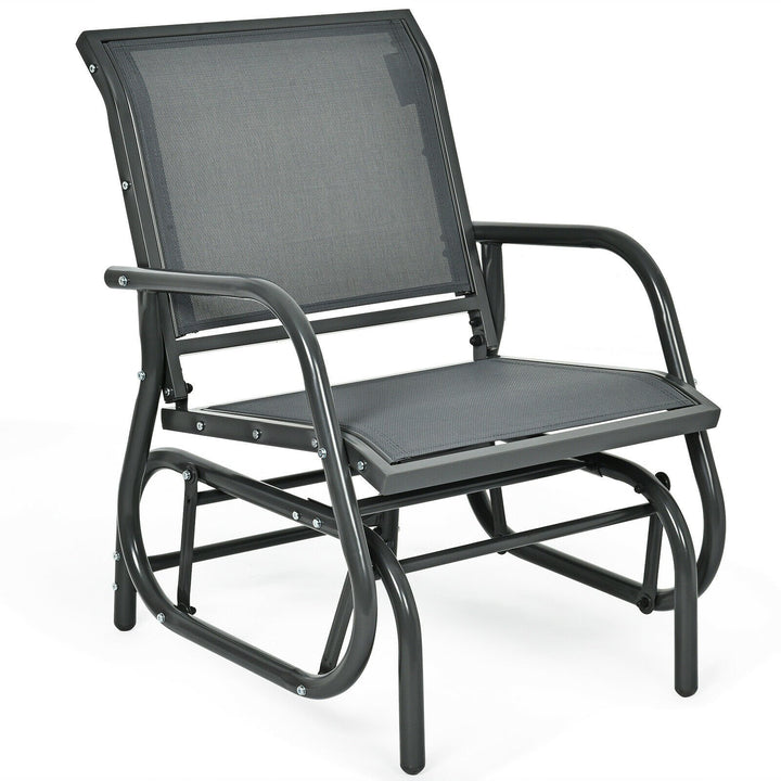 Outdoor Single Swing Glider Rocking Chair for Backyard